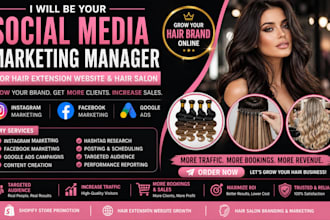 promote hair extension website shopify store beauty salon social media marketing