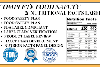 develop haccp plan, sop, ccp, flowchart and food safety documentation