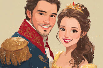 portrait in disney cartoon illustration