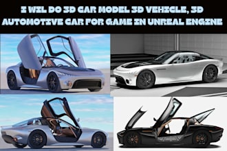 3d car model 3d vehicle, rc model, 3d automotive car for game in unreal engine