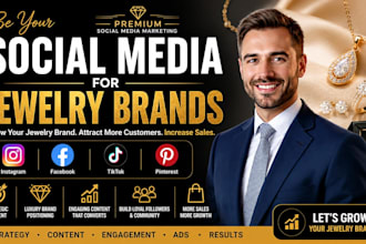 be your social media marketing manager for jewelry shopify store jewelry website