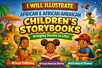 illustrate children story book, african american children books african folktale