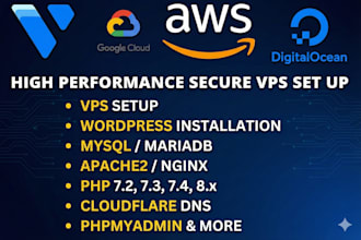 setup server on digitalocean, linode, AWS, vultr and gcp