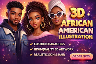 do storybook kids illustration 3d illustration african american