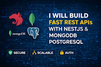 build scalable nestjs rest apis with mongodb or postgresql