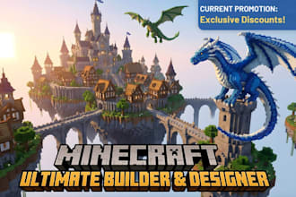 build minecraft castle, villages, base, hubs, spawns, house