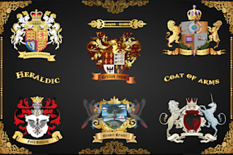 design luxury regal heraldic family crest cost of arms logo
