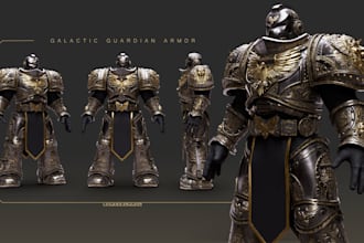 create high quality 3d knight armor