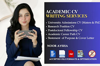 create an admission CV for master and phd applications