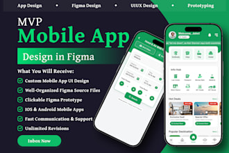 do mvp mobile app UI UX design with figma prototype