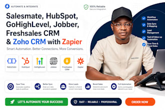 automate salesmate hubspot gohighlevel jobber freshsales CRM zapier integration