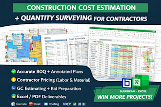 do construction project management cost estimation and quantity surveying