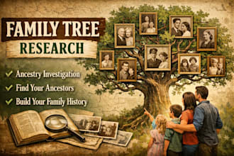 do  professional genealogy research, family tree, ancestry report