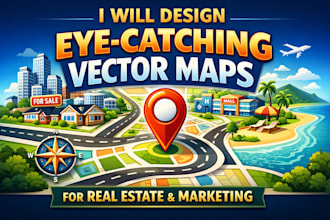 design eye catching vector maps for real estate marketing