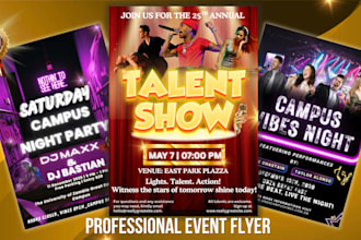 design a professional event, party, or campus flyer