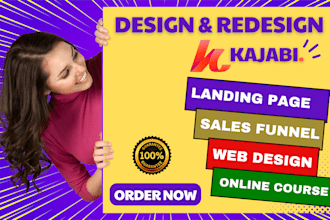 design kajabi website design, kajabi landing page or kajabi online course