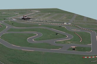 do 3d kart race design, kartdrome design, kart track design, 3d sim race circuit