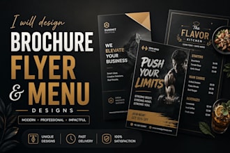 design professional brochures, flyers and restaurant menus