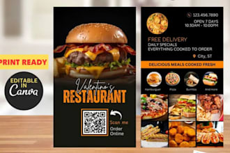 design a qr code digital menu for restaurants and cafes