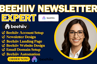setup beehiiv, beehiiv newsletter design beehiiv website, beehiiv landing page