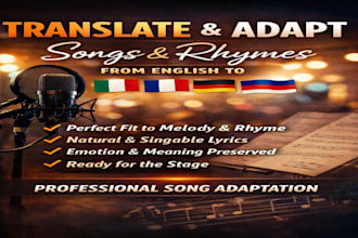 translate, adapt songs or rhymes from english to spanish italian french german