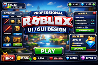 create professional roblox ui,gui for you