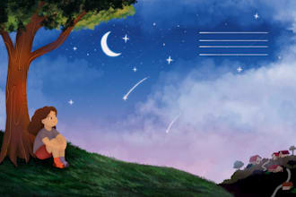 create colourful childrens book illustration