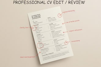 do professional CV review and edit for architecture or design applicants
