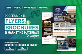 design professional flyer, bifold and trifold brochure