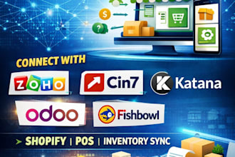 setup shopify and zoho pos cin7 katana odoo with fishbowl inventory integration