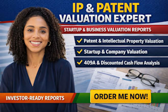 provide IP and patent valuation reports for startups, investors, licensing, m a