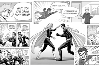 draw manga and manhwa comic book for your manga comic book as a manga artist