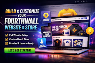 build, customize your fourthwall website store, fourth wall shop, pod store