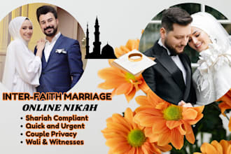 perform fast online islamic nikah for interfaith couples, revert marriage