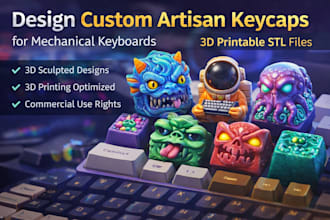 design custom artisan keycaps for mechanical keyboard 3d printable stl files