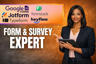 create online surveys, google forms, questionnaires, quizzes, heyflow, jotform
