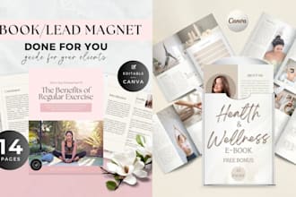 design etsy canva wellness ebook self care fitness guidebook, mindfulness ebook