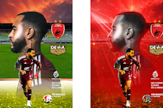 design sports poster for football players and club