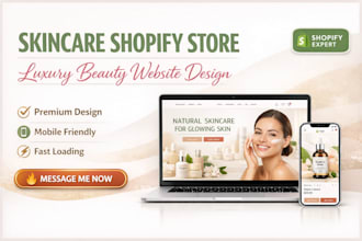 design a premium skincare website or beauty shopify store