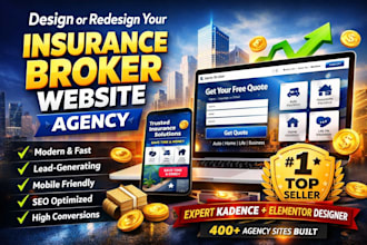 design redesign kadence website elementor insurance broker website agency site