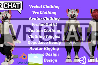 do a custom vrchat avatar clothing accessories outfit helmet costume apparel