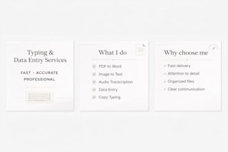 do typing, transcription and data entry