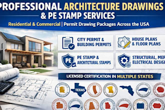 do architectural and engineering drawing floor plan pe stamp mep city permit