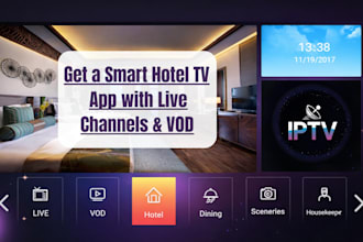 develop a smart hotel TV app with live channels and vod