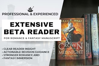give extensive feedback on romance and fantasy manuscript