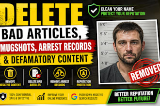 delete bad articles, mugshots, arrest records and defamatory content