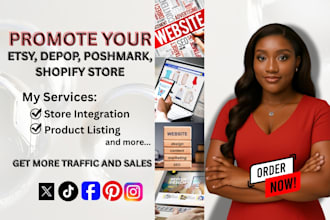 set up, do product listing and optimize your depop, ebay, and poshmark shop