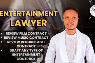 draft and review music or label contract as entertainment lawyer