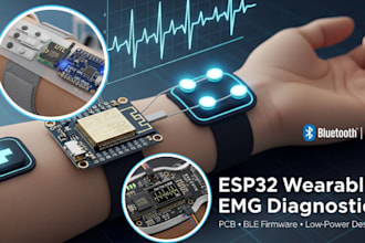 develop esp32 wearable diagnostic devices with emg, ble, pcb, and firmware