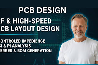 rf and high speed pcb layout design controlled impedance, si and pi, gerber bom